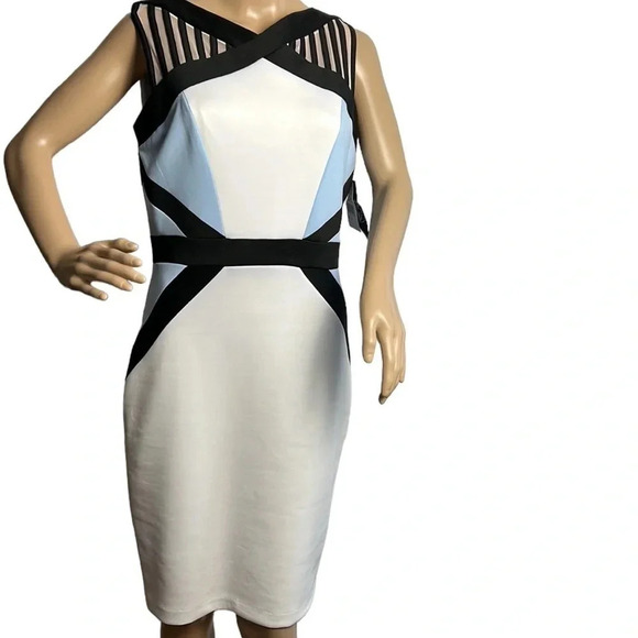 JAX dress size 6 ,NEW! fitted sleeveless geometric,flattering,mesh,geometric - Picture 1 of 13